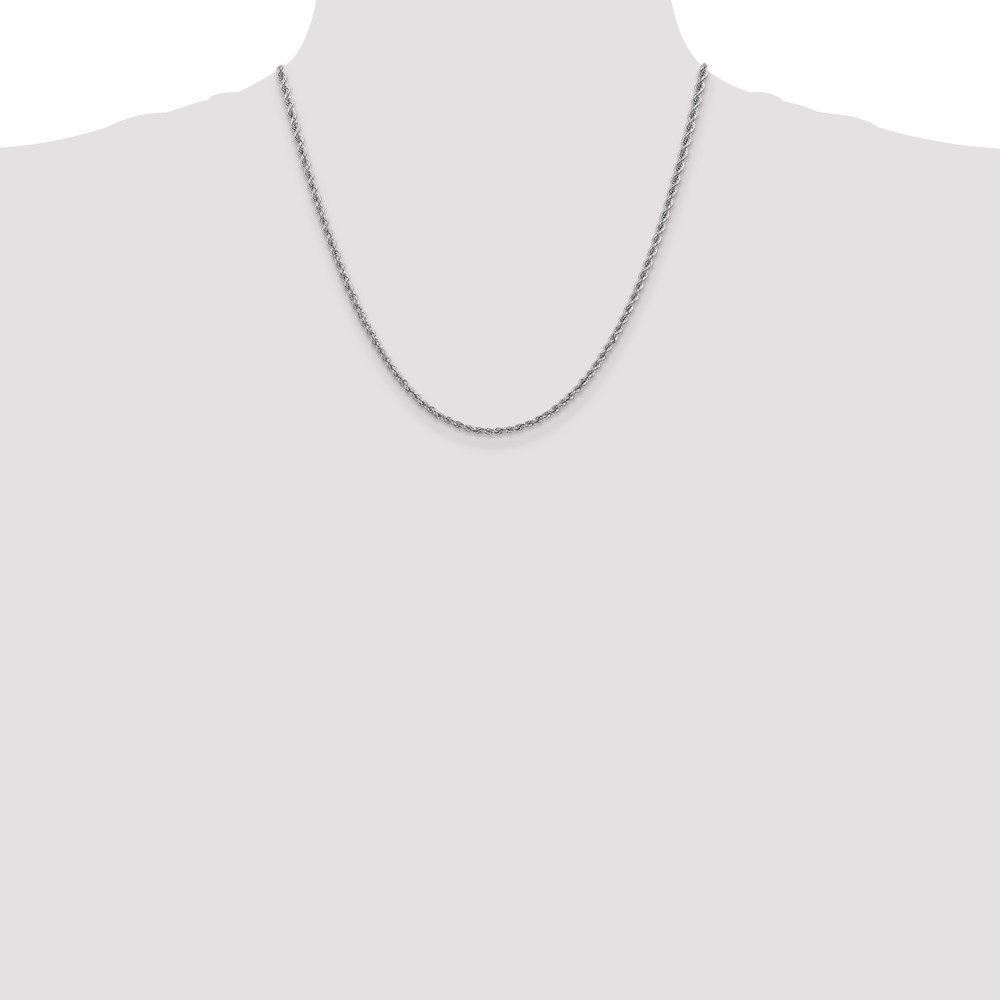 Pre-owned Superdealsforeverything Real 14kt White Gold 2.5mm Regular Rope Chain; 20 Inch; Lobster Clasp