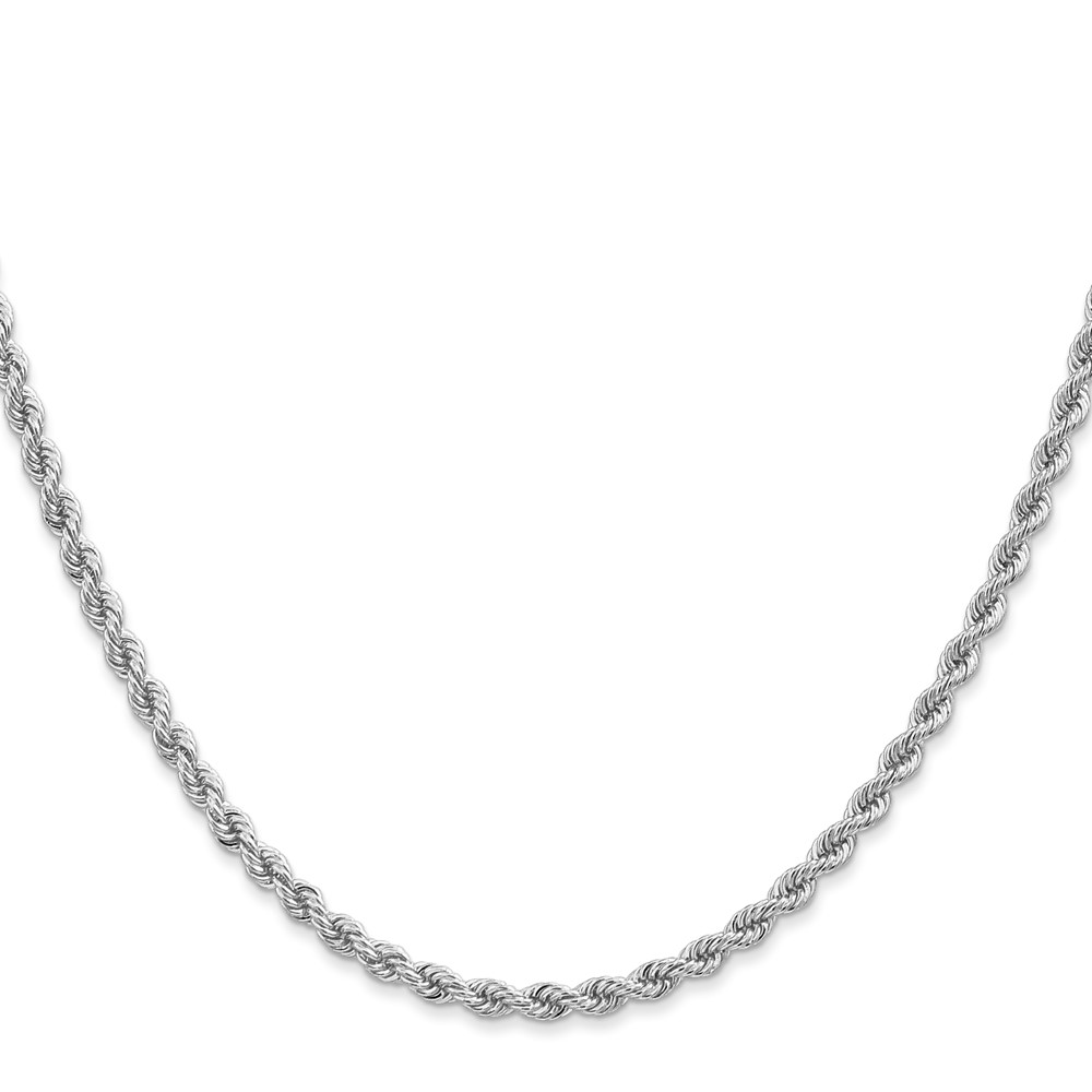 14K White Gold 24 inch 2.75mm Regular Rope with Lobster Clasp Chain (W021S-24)