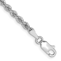 14K White Gold 2.75mm Regular Rope Chain with Lobster Clasp, 7" view 1