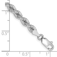 14K White Gold 7 Inch 4mm Regular Rope with Lobster Clasp Chain view 2