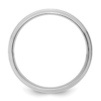 14K White Gold 6mm Heavyweight Comfort Fit Brushed Satin Line Edge Wedding Band view 2