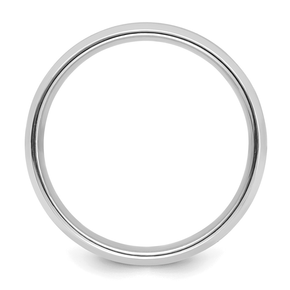 14k White Gold 6mm Standard Weight Comfort Fit Brushed Satin with Polished Beveled Edge Wedding Band Size 10 (WB111S-10)