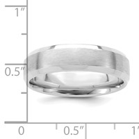14K White Gold 6mm Standard Weight Comfort Fit Brushed Satin Band with Polished Beveled Edge Wedding view 3