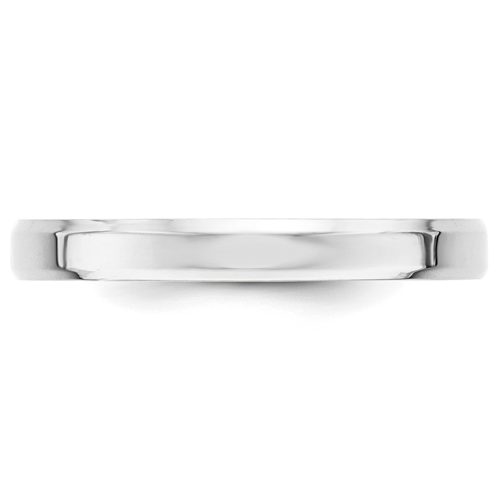 14k White Gold 3mm Beveled Edge Comfort Fit Wedding Band Size 8 (WBEC030-8)