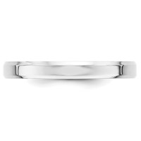 14K White Gold 3mm Beveled Edge Comfort Fit Wedding Band - Size 4 view 3