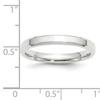 14K White Gold 3mm Beveled Edge Comfort Fit Wedding Band - Size 4 view 4