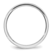 10K White Gold 4mm Beveled Edge Comfort Fit Wedding Band view 2