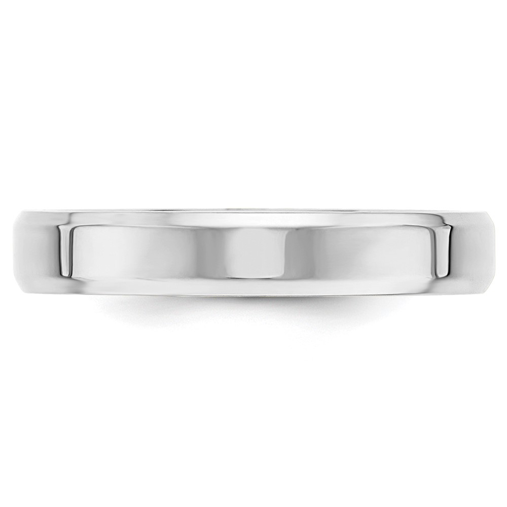 10k White Gold 4mm Beveled Edge Comfort Fit Wedding Band Size 6 (1WBEC040-6)