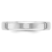 10K White Gold 4mm Beveled Edge Comfort Fit Wedding Band view 3