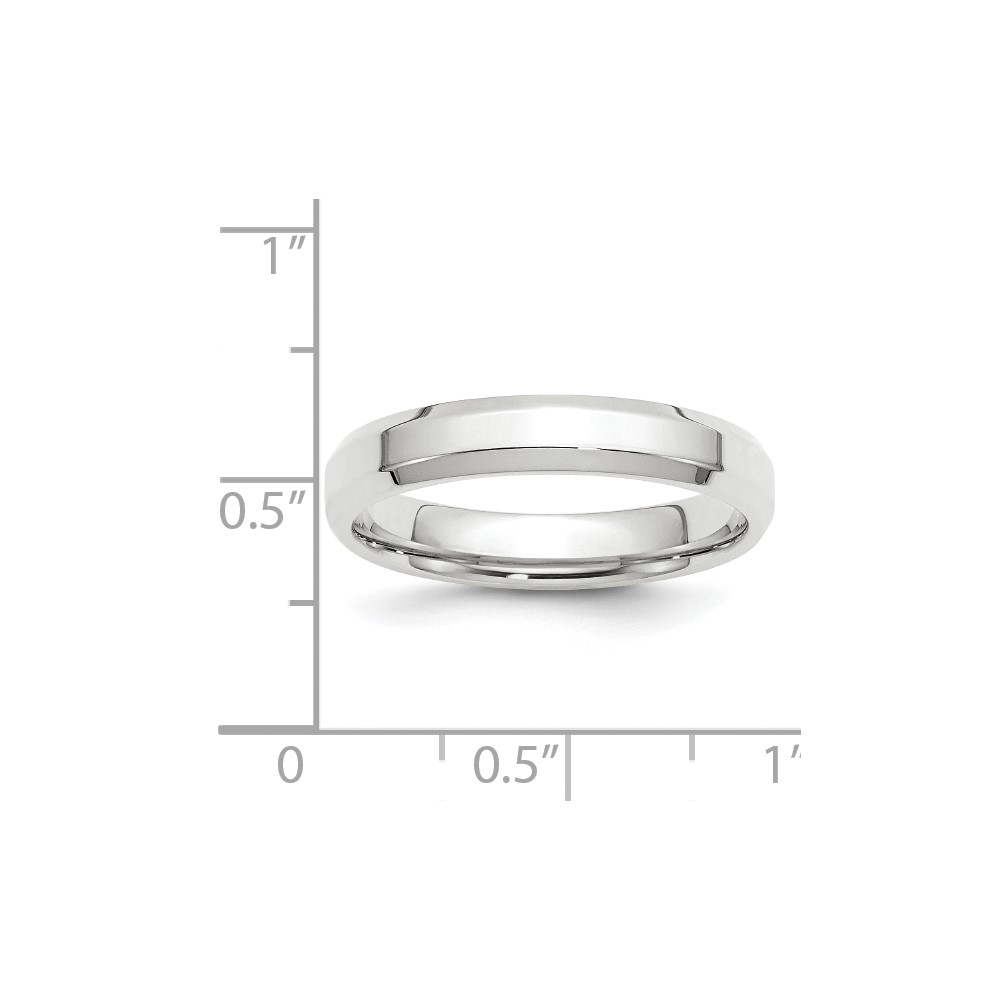 10k White Gold 4mm Beveled Edge Comfort Fit Wedding Band Size 6 (1WBEC040-6)