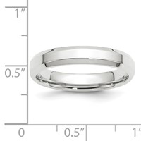 10K White Gold 4mm Beveled Edge Comfort Fit Wedding Band view 4