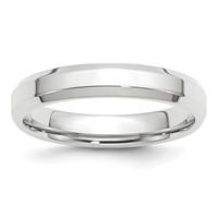 10K White Gold 4mm Beveled Edge Comfort Fit Wedding Band view 1