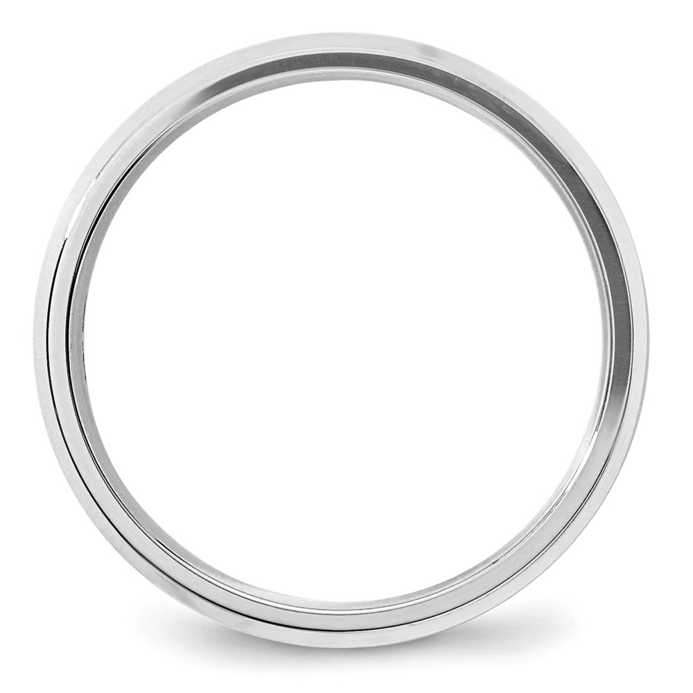 14k White Gold 5mm Beveled Edge Comfort Fit Wedding Band Size 8 (WBEC050-8)