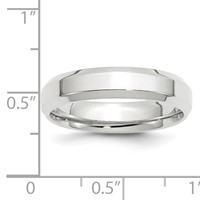 10K White Gold 5mm Beveled Edge Comfort Fit Wedding Band view 4