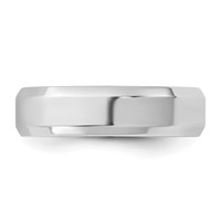 10K 5.5mm White Gold Bevel Edge Comfort Fit Band view 3