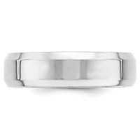 10K White Gold 6mm Beveled Edge Comfort Fit Wedding Band - Size 7 view 3