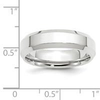 10K White Gold 6mm Beveled Edge Comfort Fit Wedding Band - Size 7 view 4