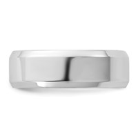 14K 6.5mm White Gold Bevel Edge Comfort Fit Band, Size 7 view 3