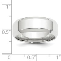 14K White Gold 8mm Beveled Edge Comfort Fit Wedding Band view 4