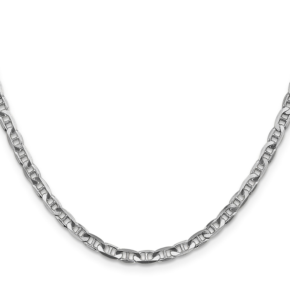 14K White Gold 24 inch 3.75mm Concave Anchor with Lobster Clasp Chain (WCA100-24)
