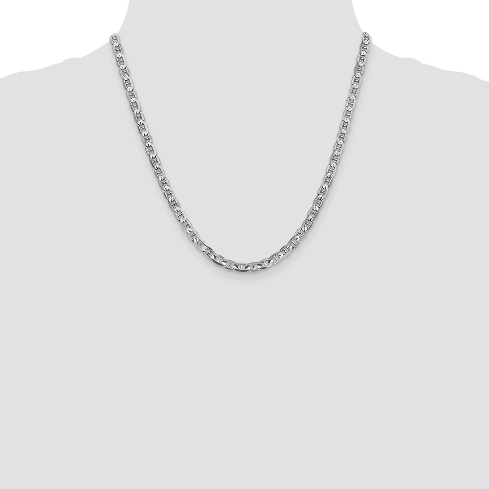14K White Gold 20 inch 4.5mm Concave Anchor with Lobster Clasp Chain (WCA120-20)