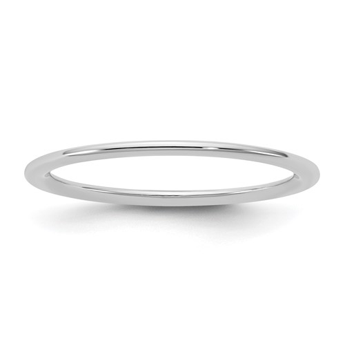 14K 1mm White Gold Standard Comfort Fit Band, Size 6