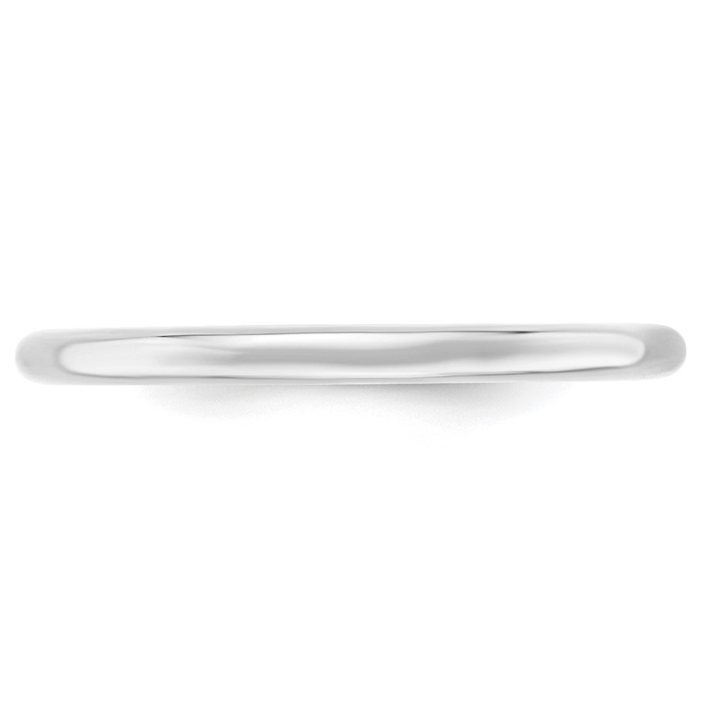 14k White Gold 2mm Standard Weight Comfort Fit Wedding Band Size 7 (WCF020-7)