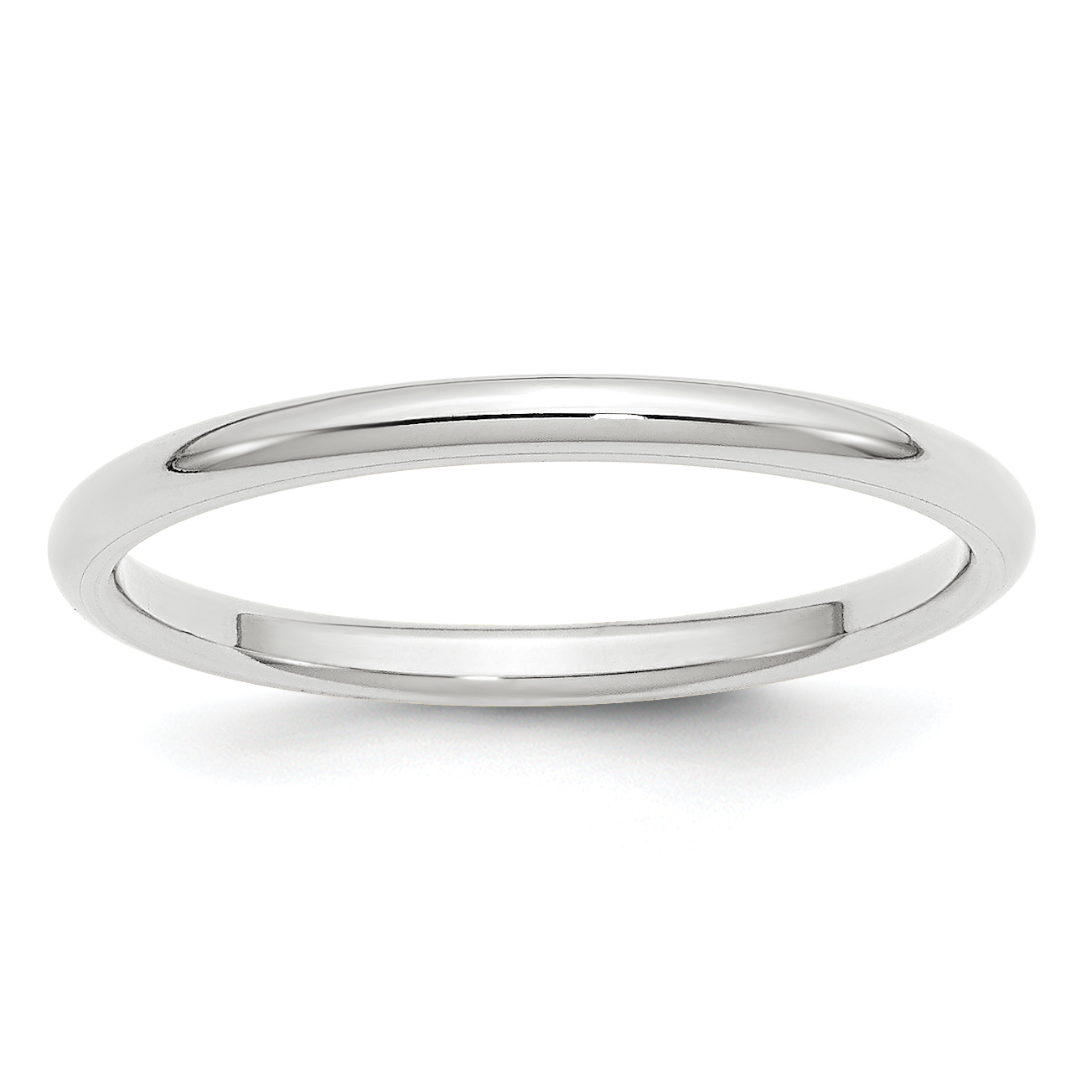 10k White Gold 2mm Standard Weight Comfort Fit Wedding Band Size 6 (1WCF020-6)