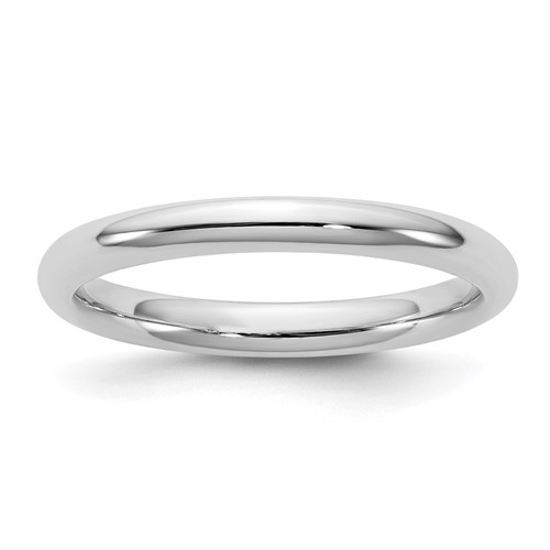 10K 2.5mm White Gold Standard Comfort Fit Band, Size 7