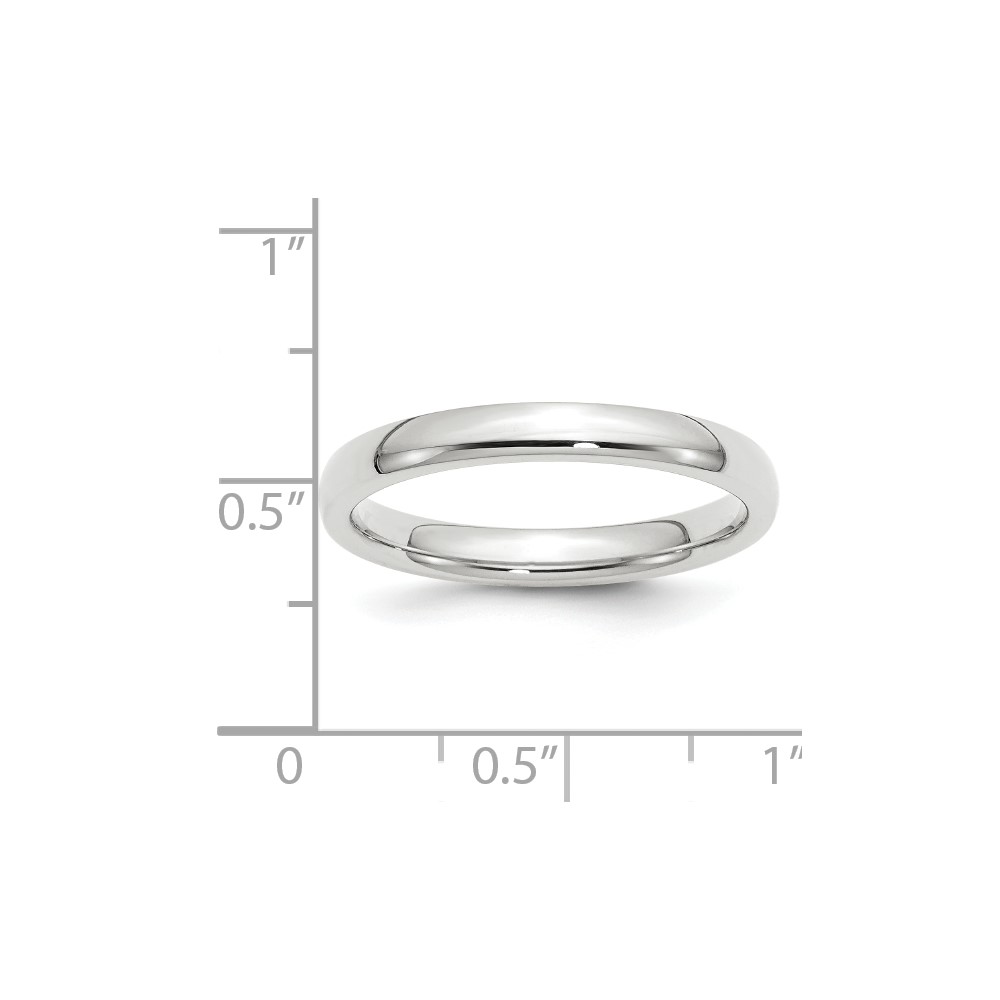 10k White Gold 3mm Standard Weight Comfort Fit Wedding Band Size 10 (1WCF030-10)