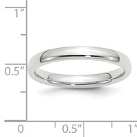 14K White Gold 3mm Standard Weight Comfort Fit Wedding Band view 4