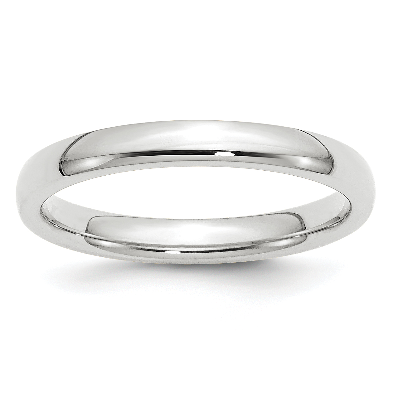 10k White Gold 3mm Standard Weight Comfort Fit Wedding Band Size 10 (1WCF030-10)