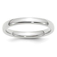 14K White Gold 3mm Standard Weight Comfort Fit Wedding Band view 1