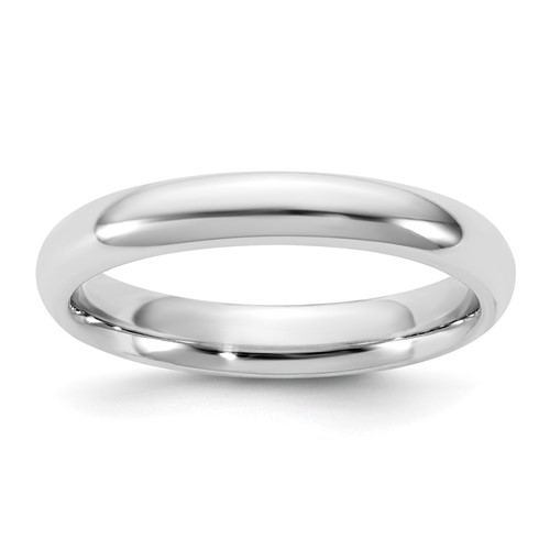 10K 3.5mm White Gold Standard Comfort Fit Band, Size 4
