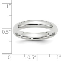 14K White Gold 4mm Standard Weight Comfort Fit Wedding Band view 4
