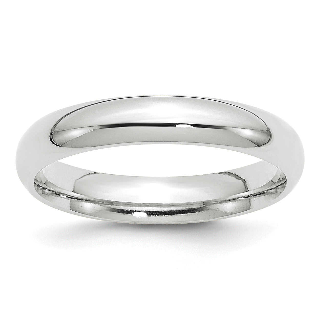 10k White Gold 4mm Standard Weight Comfort Fit Wedding Band Size 10 (1WCF040-10)