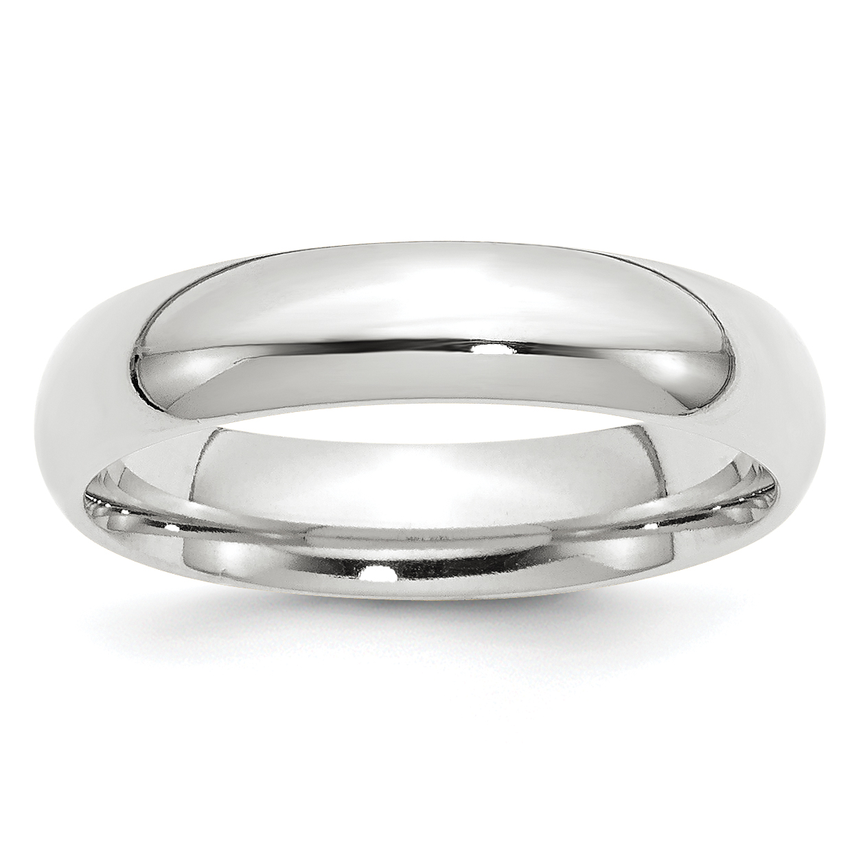 10k White Gold 5mm Standard Weight Comfort Fit Wedding Band Size 10 (1WCF050-10)
