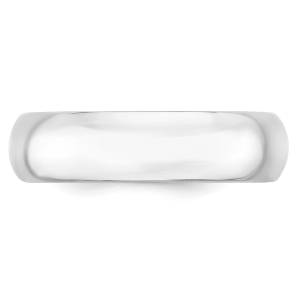 14k White Gold 6mm Standard Weight Comfort Fit Wedding Band Size 8 (WCF060-8)