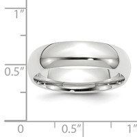 10K White Gold 6mm Standard Weight Comfort Fit Wedding Band view 4