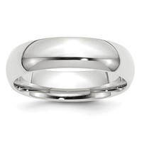 10K White Gold 6mm Standard Weight Comfort Fit Wedding Band view 1