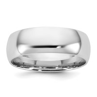 14K 6.5mm White Gold Standard Comfort Fit Band view 1