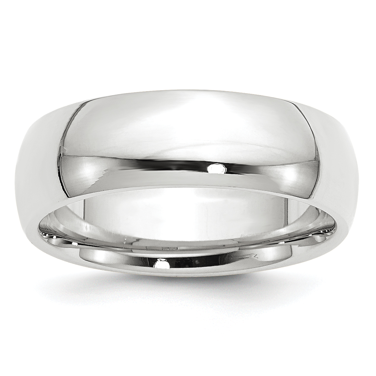 10k White Gold 7mm Standard Weight Comfort Fit Wedding Band Size 11 (1WCF070-11)