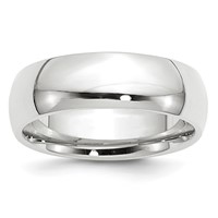 10K White Gold 7mm Standard Weight Comfort Fit Wedding Band view 1