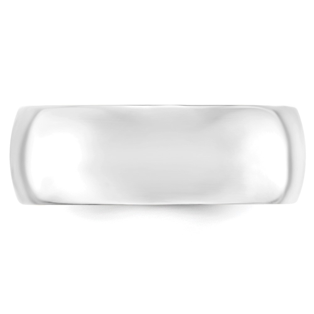 14k White Gold 8mm Standard Weight Comfort Fit Wedding Band Size 13 (WCF080-13)
