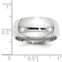 10K White Gold 8mm Standard Weight Comfort Fit Wedding Band view 4