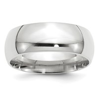 10K White Gold 8mm Standard Weight Comfort Fit Wedding Band view 1
