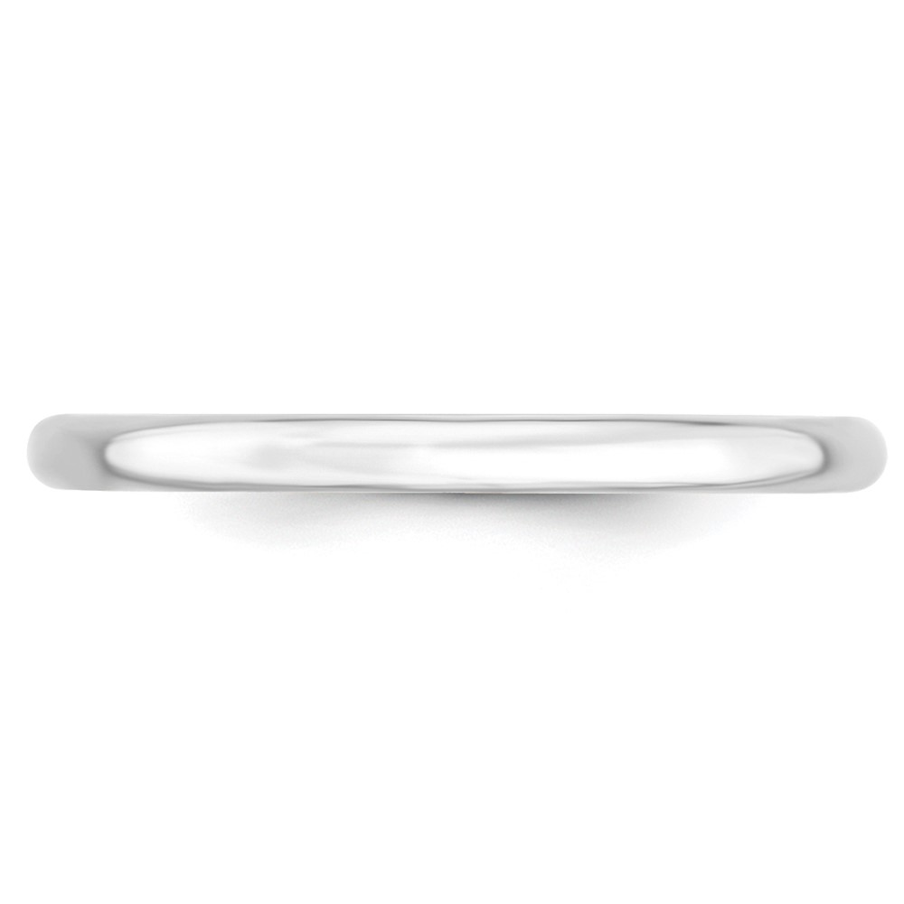 10k White Gold 2mm Lightweight Comfort Fit Wedding Band Ring