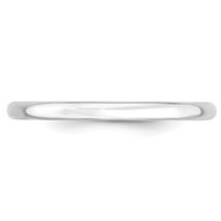 14K White Gold 2mm Lightweight Comfort Fit Wedding Band view 2