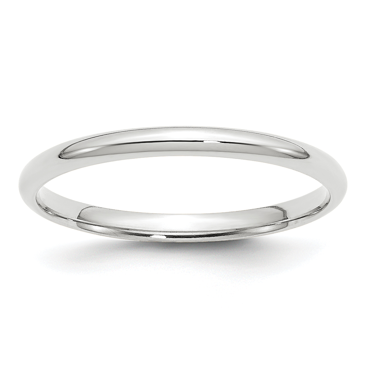 10k White Gold 2mm Lightweight Comfort Fit Wedding Band Size 11 (1WCFL020-11)