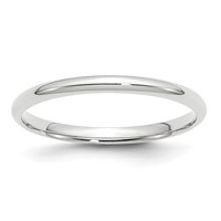14K White Gold 2mm Lightweight Comfort Fit Wedding Band view 1